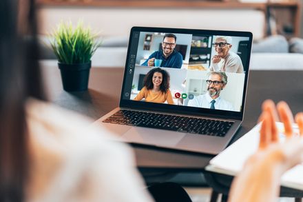 Online Meeting over laptop